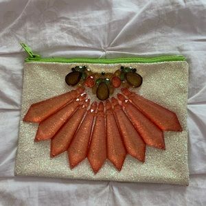 Women glitter embellished pouch bag